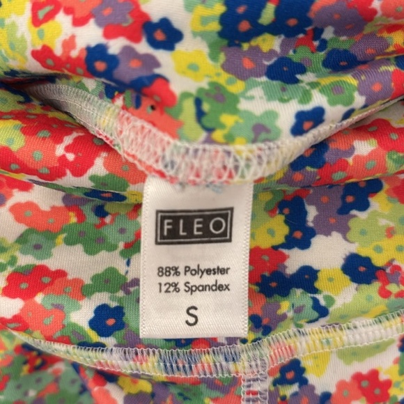 FLEO Neon Green Floral Low-rise Mini Shorts - Picture 6 of 6